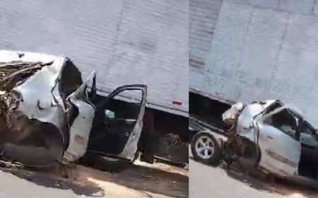 Acidente grave na BR-259 deixa carro completamente destruído; condutor é resgatado pelas equipes de emergência