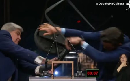 Detena da cadeirada em Pablo Marçal durante debate