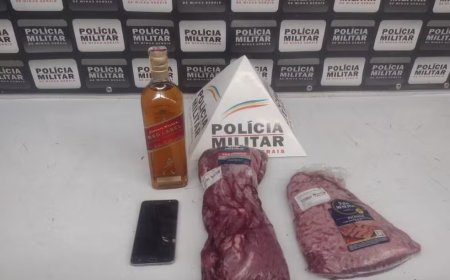 Mulher é detida após furtar carne e uísque em supermercado