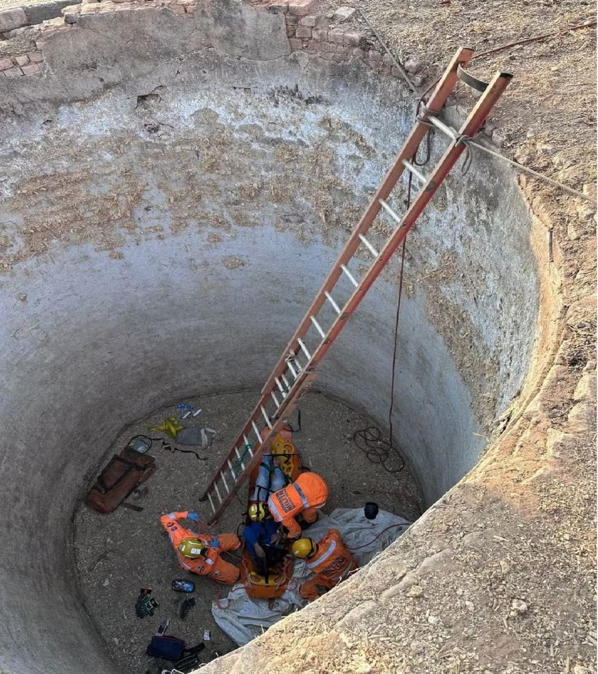 Idoso é resgatado após cair em silo subterrâneo de 7 metros em Fazenda