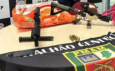 Casal é preso com duas submetralhadoras