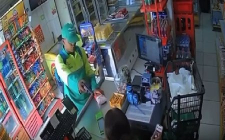 Homem vestido como gari assalta padaria