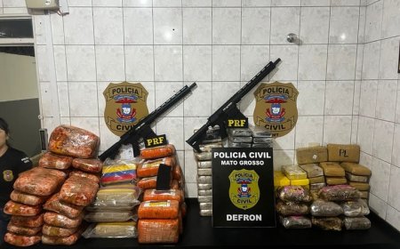 Caminhão carregado com 113 kg de drogas e arsenal de armas é interceptado após perseguição na BR-364