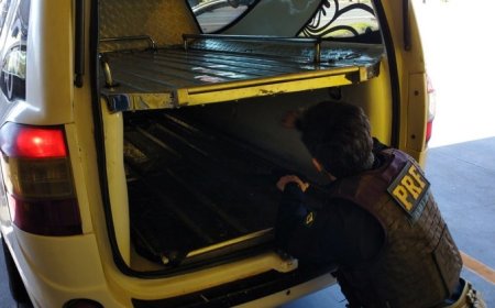 PRF descobre carga de 240 kg de maconha em carro funerário