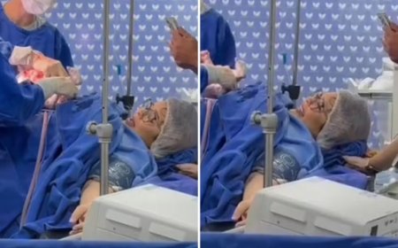 Bebê faz xixi no rosto da mãe logo após o parto e surpreende a família; vídeo