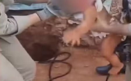 Bebê de 1 ano é resgatada após cair em buraco de 2,5 metros de profundidade