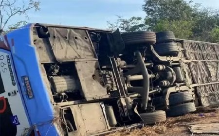 Acidente de ônibus na MA-034 deixa dois mortos e dez feridos no Maranhão