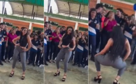 Professora viraliza ao dançar em gincana escolar e gera debate nas redes sociais