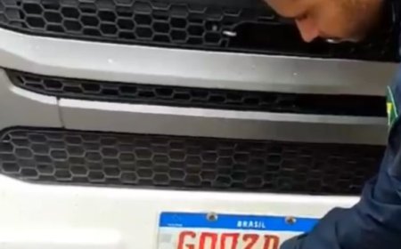 Caminhoneiro é preso por alterar placa com fita adesiva e outras irregularidades na BR-153