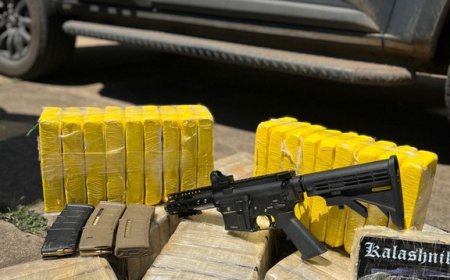 PRF prende traficantes transportando droga com fuzil pronto para atirar