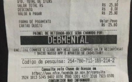 Funcionária do Burger King é demitida após identificar cliente como 'debmental' em notinha