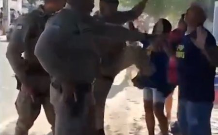 Policiais militares agridem eleitores em frente à escola