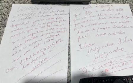 Ladrão deixa bilhete pedindo desculpas após furtar estabelecimentos e atear fogo em Goiás