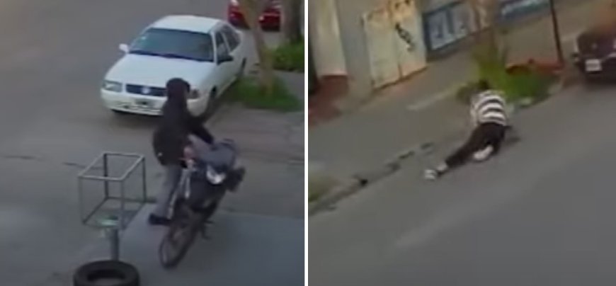 Homem pula da varanda ao ver sua moto sendo roubada e acaba se machucando