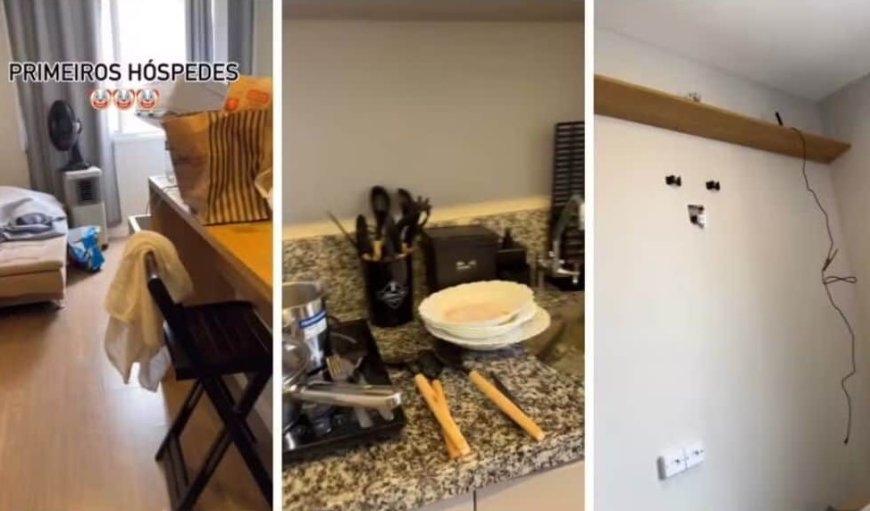 Hóspedes furtam TV e entregam apartamento alugado sujo em SP; proprietária diz que essa foi o 1° aluguel da unidade