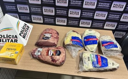 Homem é preso ao tentar furtar picanhas e chocolates no supermercado de Caratinga