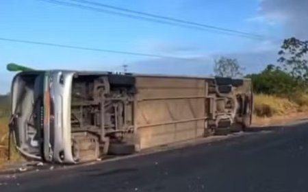 Quatro pessoas morrem e 16 ficam feridas após ônibus de turismo tombar em rodovia