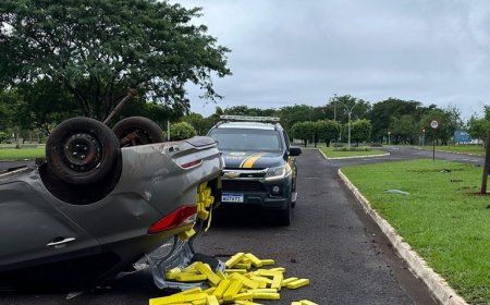 PRF prende homem com carro roubado e quase 300 quilos de maconha, após fuga
