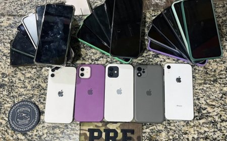PRF prende passageiro de ônibus com mais de 20 celulares furtados