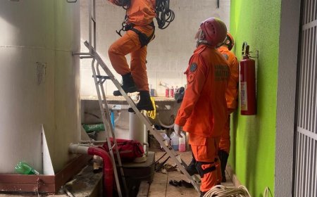 Trabalhador é resgatado pelo Corpo de Bombeiros após desmaiar em caixa d'água