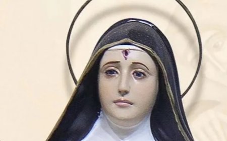 Imagem de Santa Rita de Cássia aparece com mancha de sangue na testa em GO