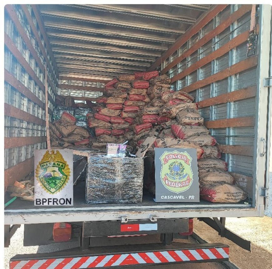 PF e BPFron apreendem caminhão com carga de cigarros eletrônicos