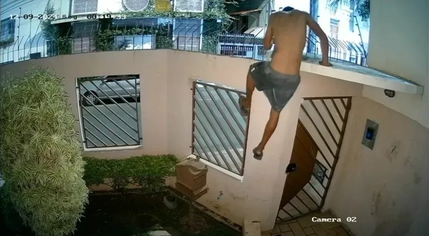 Homem invade condomínio com cerca elétrica e realiza furto; Veja o vídeo