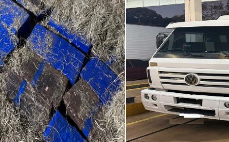 Receita Federal apreende caminhão com mais de 1 tonelada de maconha na região de Cascavel/PR