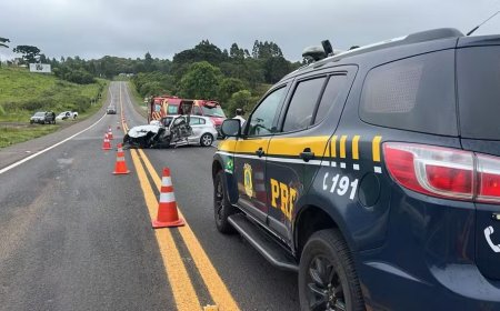 Motorista de BMW invade contramão, bate em dois carros e mata idosa na BR-277, no Paraná