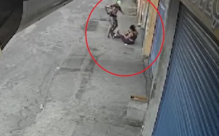 Mulher é agredida por assaltante no meio da rua