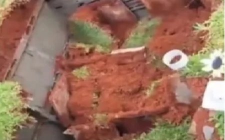 Chão cede e três túmulos se abrem em cemitério do DF