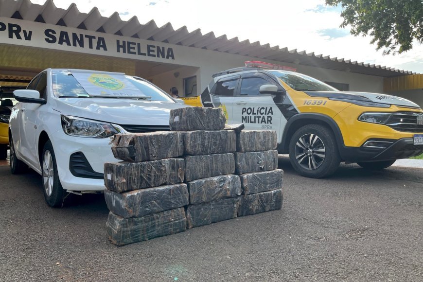 PM apreende 200 quilos de maconha após perseguição em Diamante do Oeste