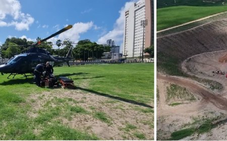 Carro cai de ribanceira com 10 metros e ocupante é resgatado de helicóptero em Carpina