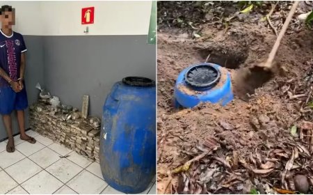 Polícia encontra 200 kg de maconha enterrados em quintal, em São Luís; Suspeito é preso