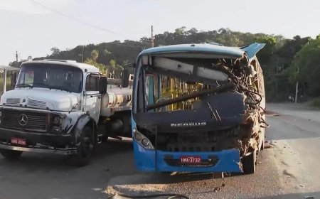 Acidente na BR-381 entre ônibus, carreta e caminhão deixa motorista ferido