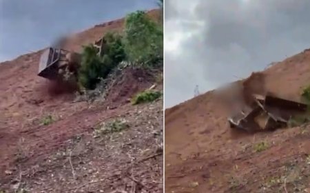 Tratorista morre após trator capotar enquanto removia vegetação em ribanceira de rodovia