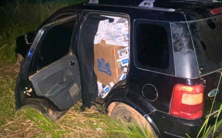 PRF prende homem por contrabando de cigarros após tentativa de fuga na BR-364