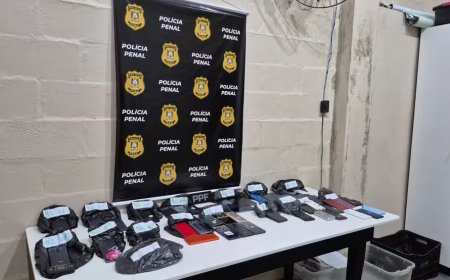 Pente-fino em presídios apreende quase 900 celulares usados ​​por detentos