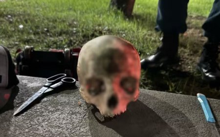 Homem é flagrado levando crânio humano dentro de mochila em Belém