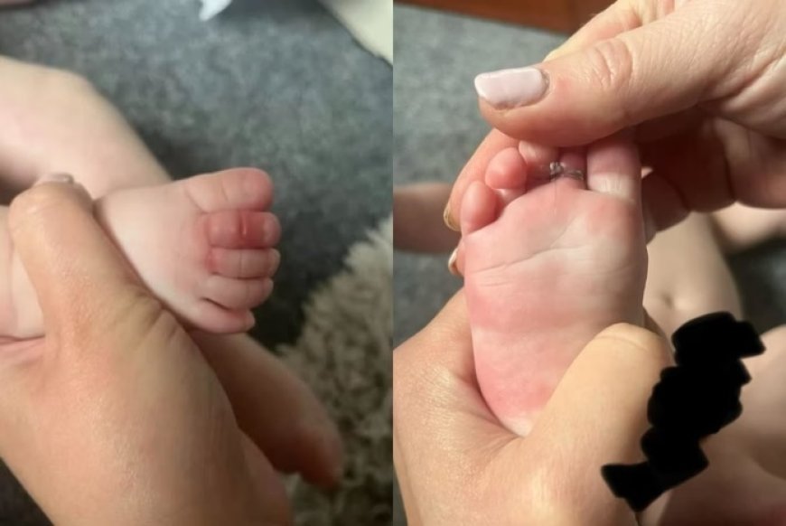 Mãe faz alerta sobre lavagem de roupa após bebê quase perder os dedos