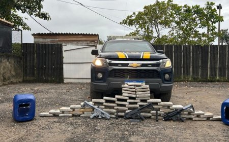 PRF e DENARC apreendem 53 kg de skunk e três fuzis artesanais fabricados em impressora 3D, em Benevides/PA