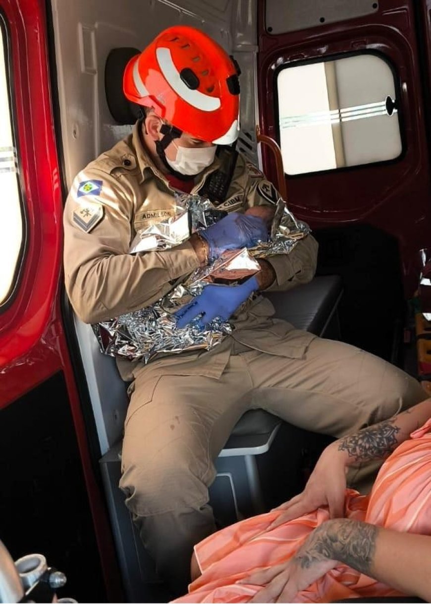 Bombeiros socorrem mãe e bebê após parto inesperado em casa