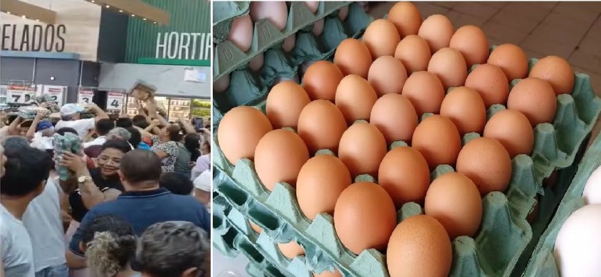 Promoção de ovos causa confusão entre consumidores dentro de supermercado!