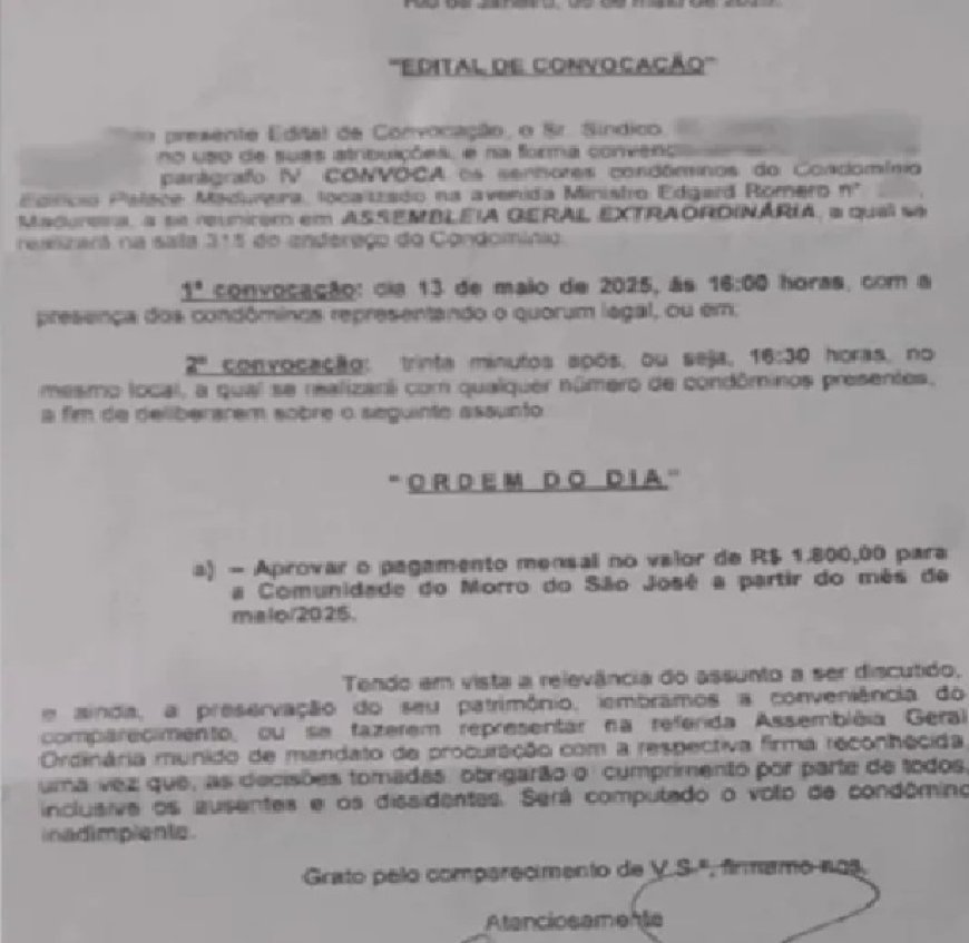Traficantes cobram taxa mensal de R$1800 para não assaltar moradores de condomínio