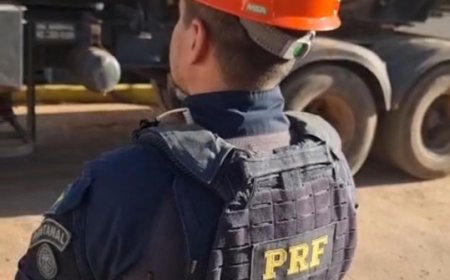 PRF apreende grande quantidade de cloridrato de cocaína escondida em caminhão-tanque em Cuiabá