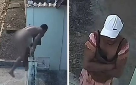 VÍDEO: homem pelado invade casa e foge usando vestido que roubou do varal