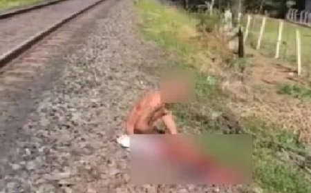 Imagens fortes: bandido perde parte da perna ao tentar fugir em trem