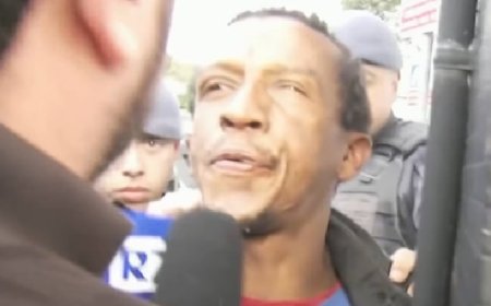 Repórter da Band leva cuspida de acusado de homicídio em SP