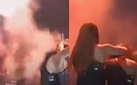 Vídeo: fogo atinge cabelo de backing vocal do Limão com Mel durante show em Pernambuco
