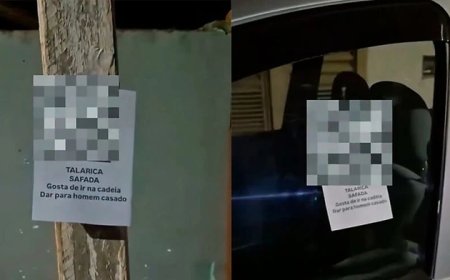 'Talarica safada': Mulher espalha cartazes da amante do marido pelas ruas
